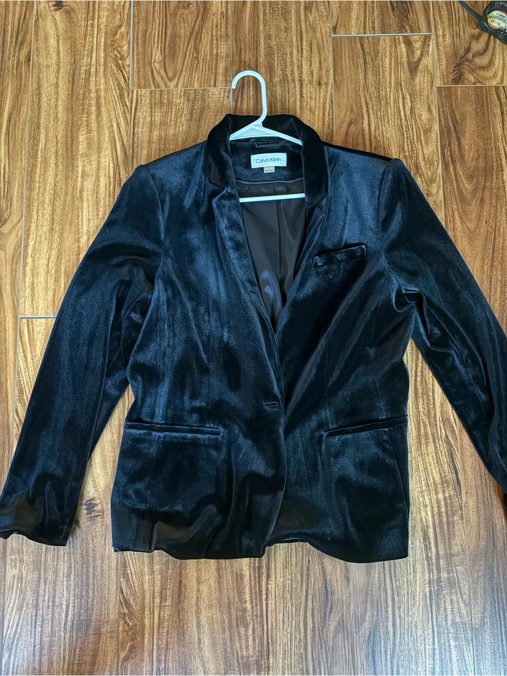 Calvin Klein Women's Black Velvet Blazer Jacket